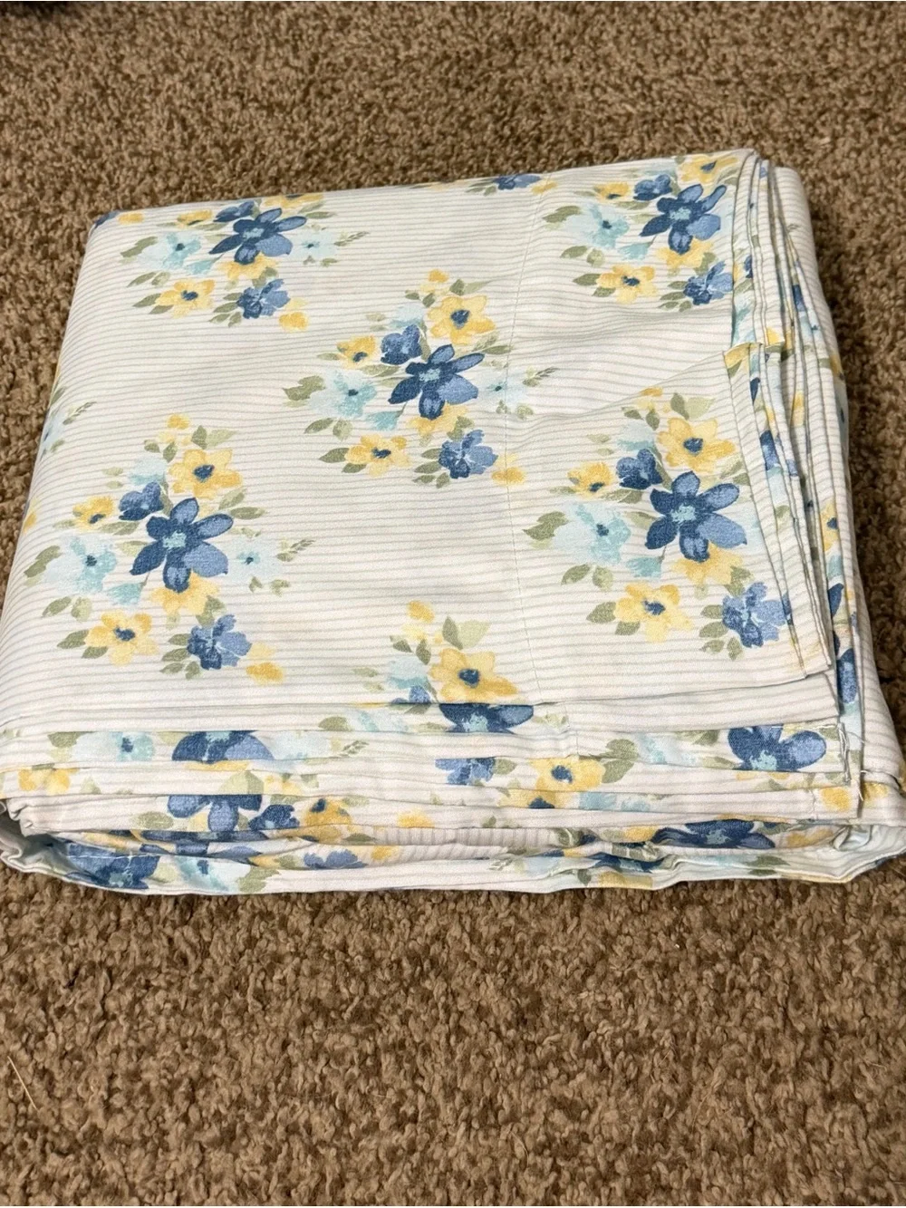 Deborah Connolly Full Floral Sheet Set - Blue & Yellow